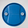 55 Gallon Blue Tight Head FDA Plastic Drum, UN Rated, 2" NPT & 2" Buttress Fittings